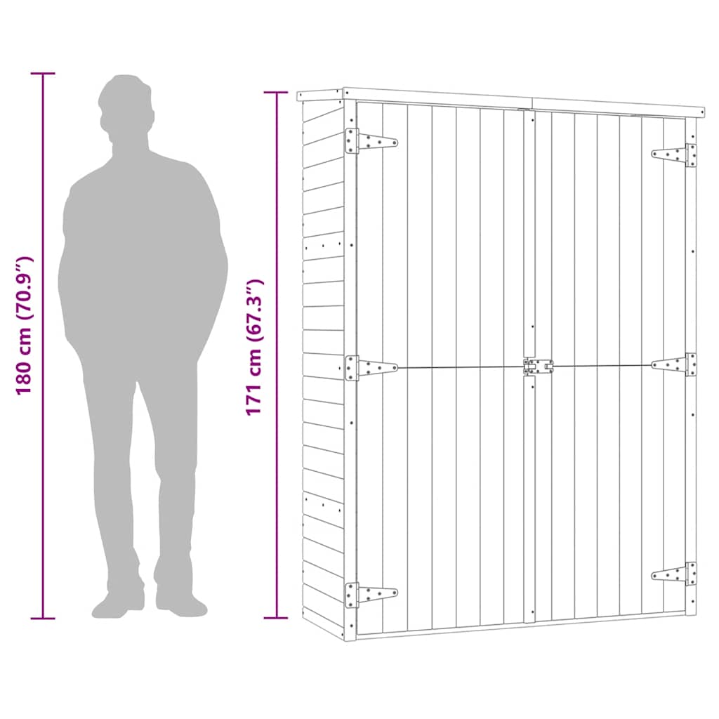 vidaXL Αποθήκη Εργαλείων Κήπου 123x50x171 εκ. Εμποτισμένο Ξύλο Πεύκου