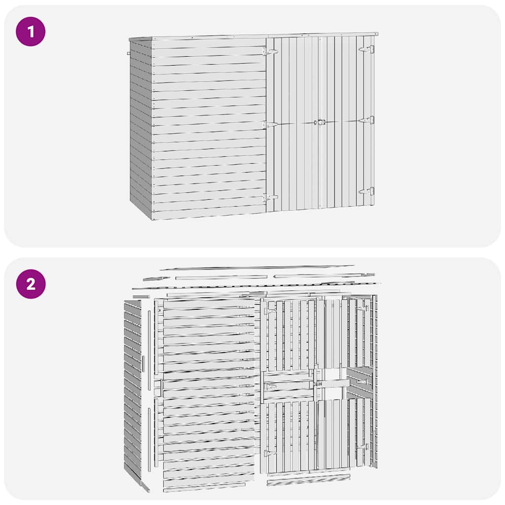 vidaXL Αποθήκη Κήπου 232 x 110 x 170 εκ. από Εμποτισμένο Ξύλο Πεύκου