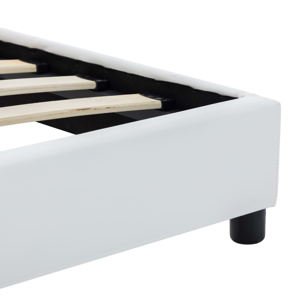 vidaXL Πλαίσιο Κρεβατιού Λευκό 90 x 200 εκ. από Συνθετικό Δέρμα