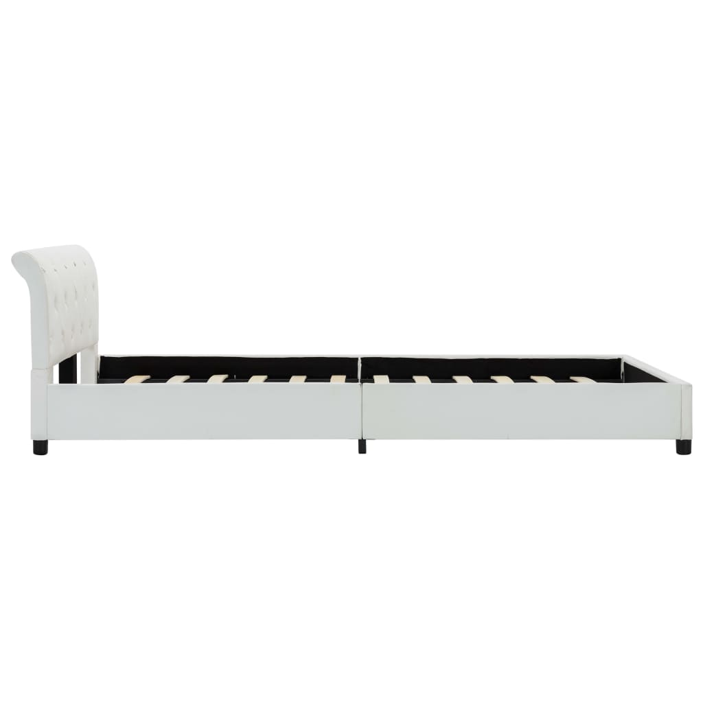 vidaXL Πλαίσιο Κρεβατιού Λευκό 140 x 200 εκ. από Συνθετικό Δέρμα
