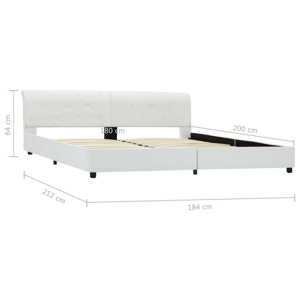 vidaXL Πλαίσιο Κρεβατιού Λευκό 180 x 200 εκ. από Συνθετικό Δέρμα