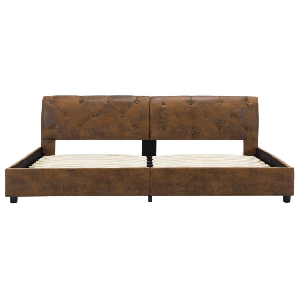 vidaXL Πλαίσιο Κρεβατιού Καφέ 180 x 200 εκ. από Συνθετικό Καστόρι