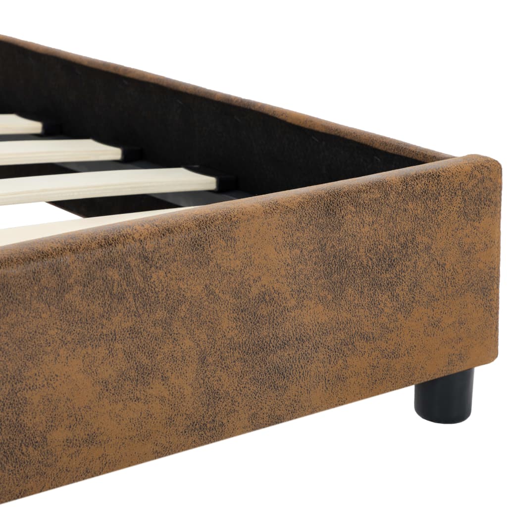 vidaXL Πλαίσιο Κρεβατιού Καφέ 180 x 200 εκ. από Συνθετικό Καστόρι