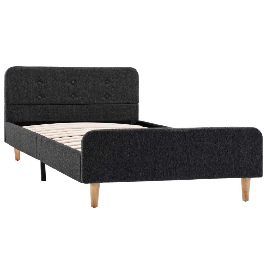 vidaXL Πλαίσιο Κρεβατιού Σκούρο Γκρι 90 x 200 εκ. από Λινάτσα