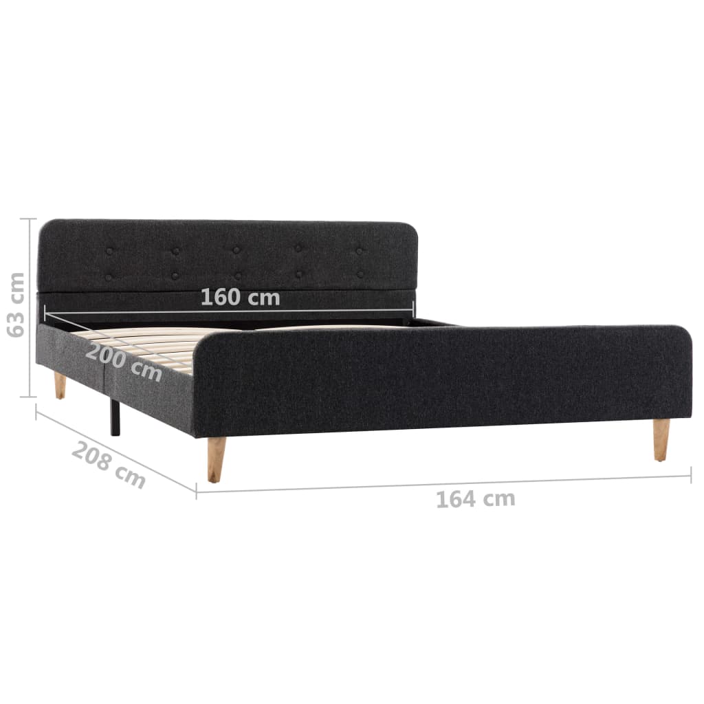 vidaXL Πλαίσιο Κρεβατιού Σκούρο Γκρι 160 x 200 εκ. από Λινάτσα