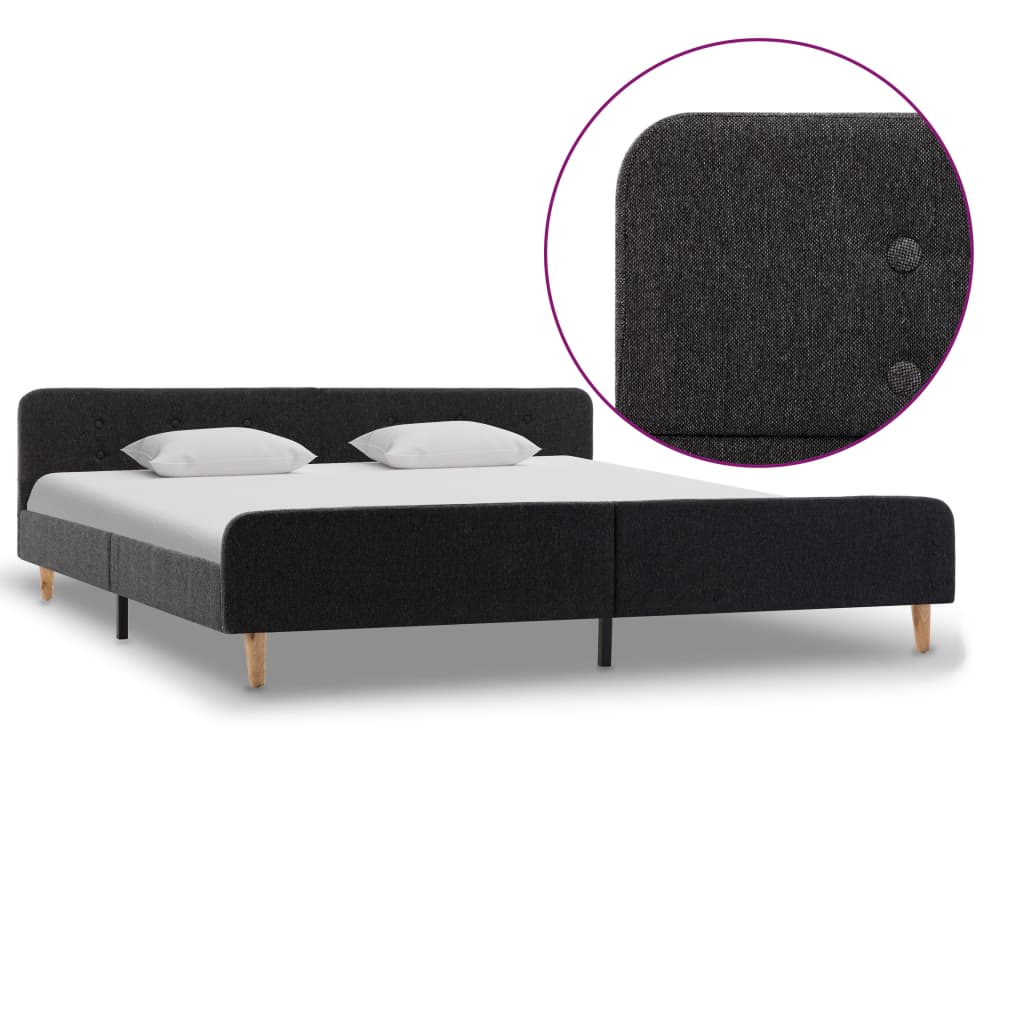 vidaXL Πλαίσιο Κρεβατιού Σκούρο Γκρι 180 x 200 εκ. από Λινάτσα