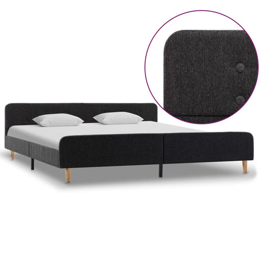 vidaXL Πλαίσιο Κρεβατιού Σκούρο Γκρι 180 x 200 εκ. από Λινάτσα
