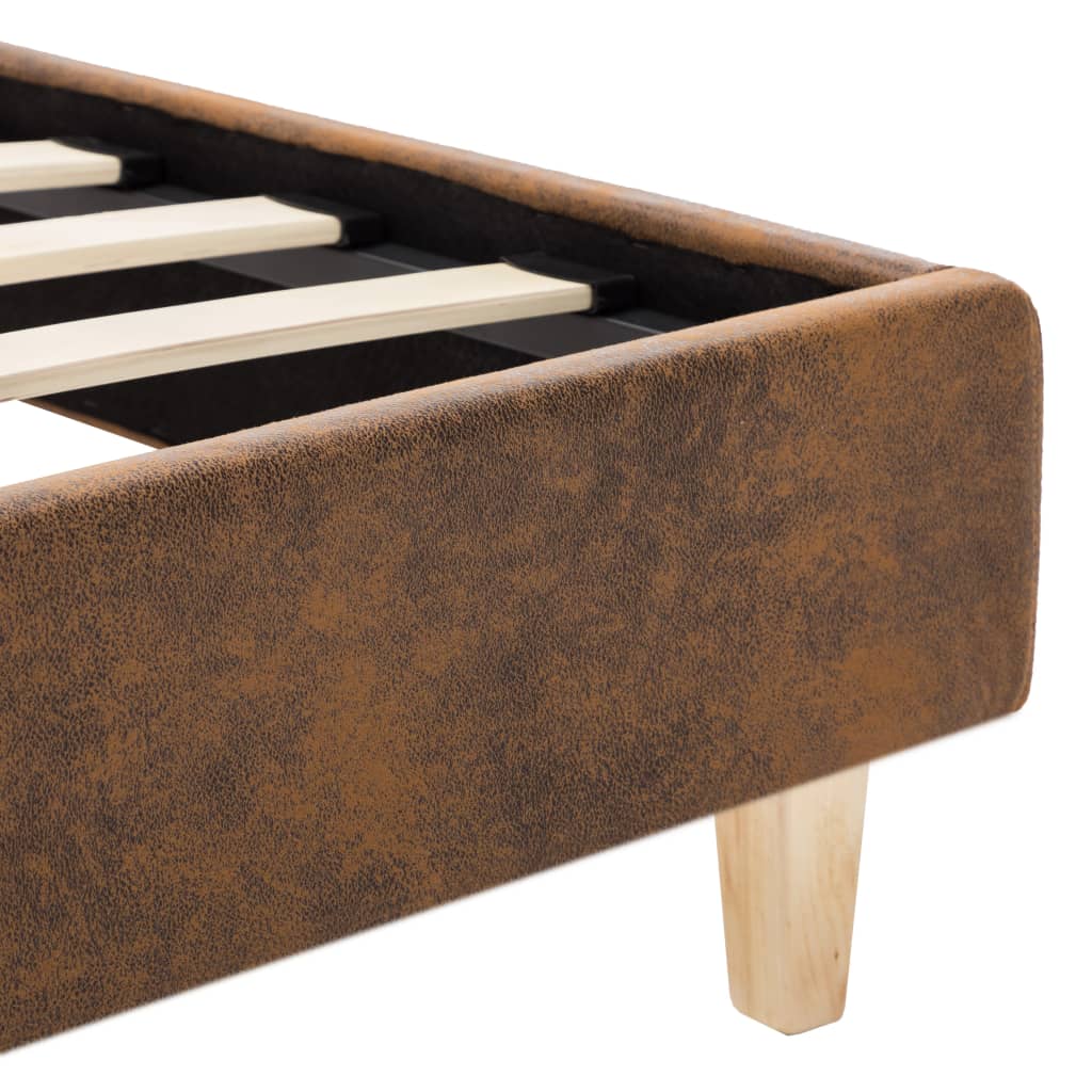 vidaXL Πλαίσιο Κρεβατιού Καφέ 90 x 200 εκ. από Συνθετικό Καστόρι