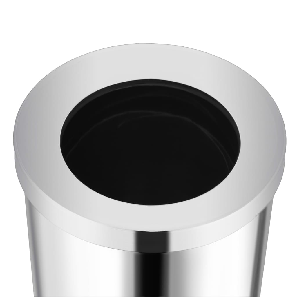 vidaXL Κάδος Απορριμμάτων Ανοιχτός 32 Λίτρα Ανοξείδωτο Ατσάλι