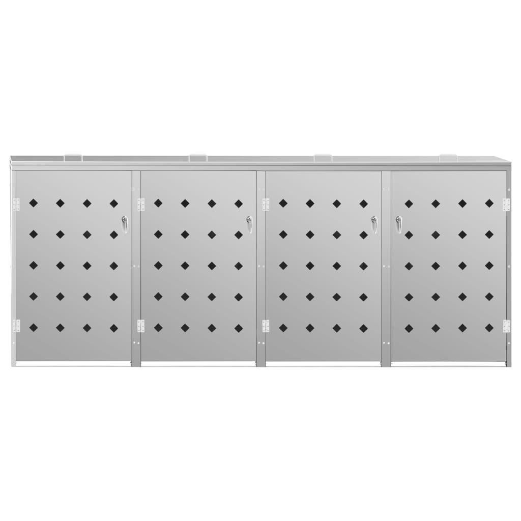 vidaXL Πλαίσιο Τετραπλό για Κάδους Απορριμμάτων 240 L Ανοξείδ. Ατσάλι