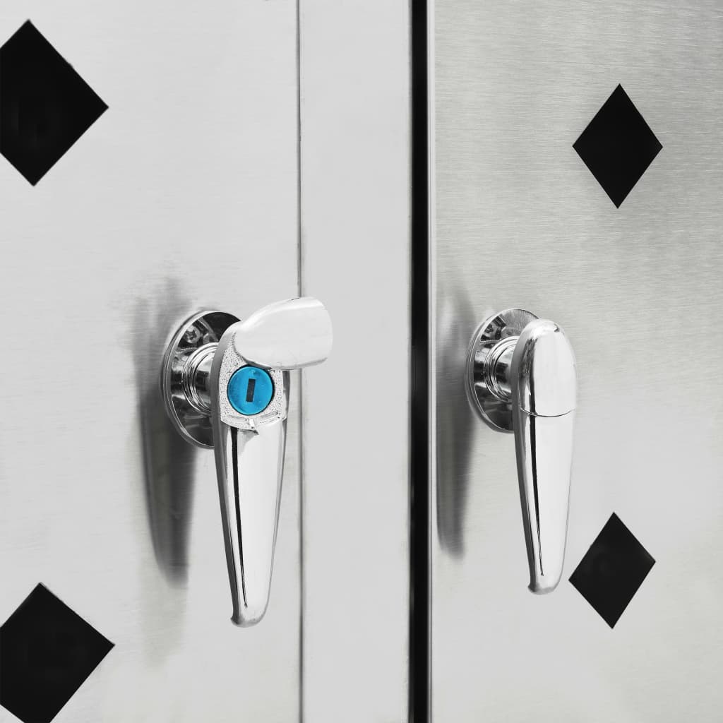 vidaXL Πλαίσιο Τετραπλό για Κάδους Απορριμμάτων 240 L Ανοξείδ. Ατσάλι