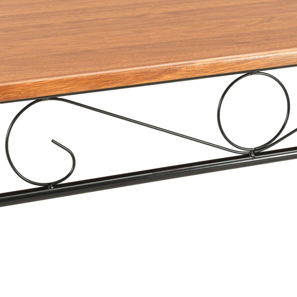 vidaXL Σετ Τραπεζαρίας 7 Τεμαχίων Καφέ από MDF / Ατσάλι