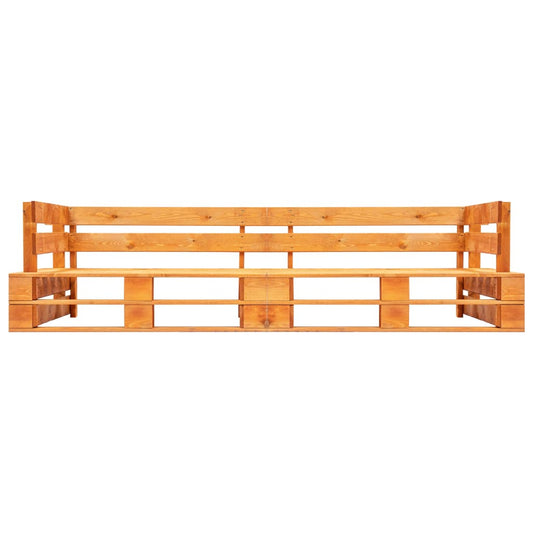 vidaXL Καναπές Κήπου Διθέσιος από Παλέτες Μελί Καφέ Ξύλινος