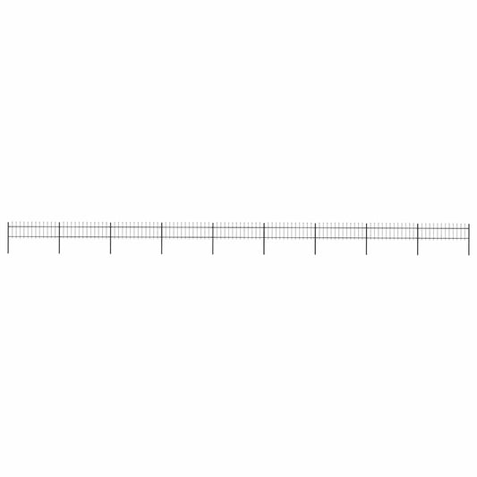 vidaXL Φράχτης Κήπου με Κορυφή Δόρυ Μαύρος Ατσάλινος 1603,5 x 60 εκ.