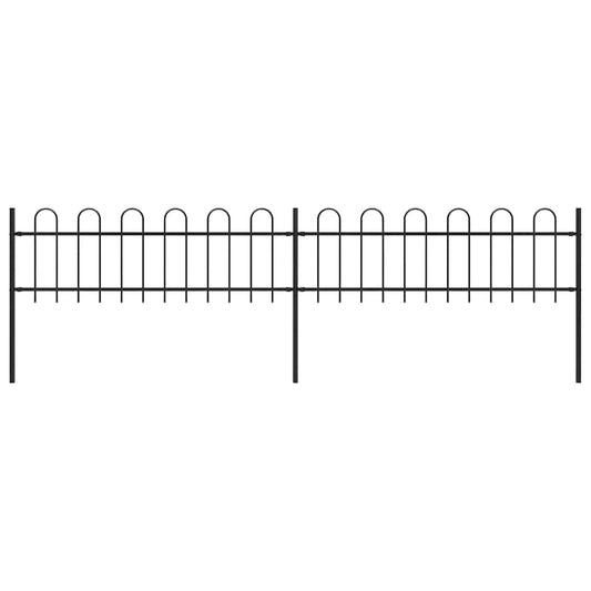 vidaXL Φράχτης Κήπου με Κορυφή από Ατσάλι Μαύρος 359 x 60 εκ.