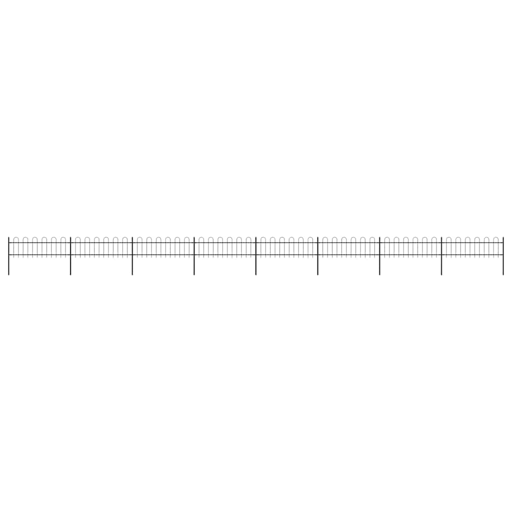 vidaXL Φράχτης Κήπου με Κορυφή από Ατσάλι, Μαύρος 1426 x 60 εκ.