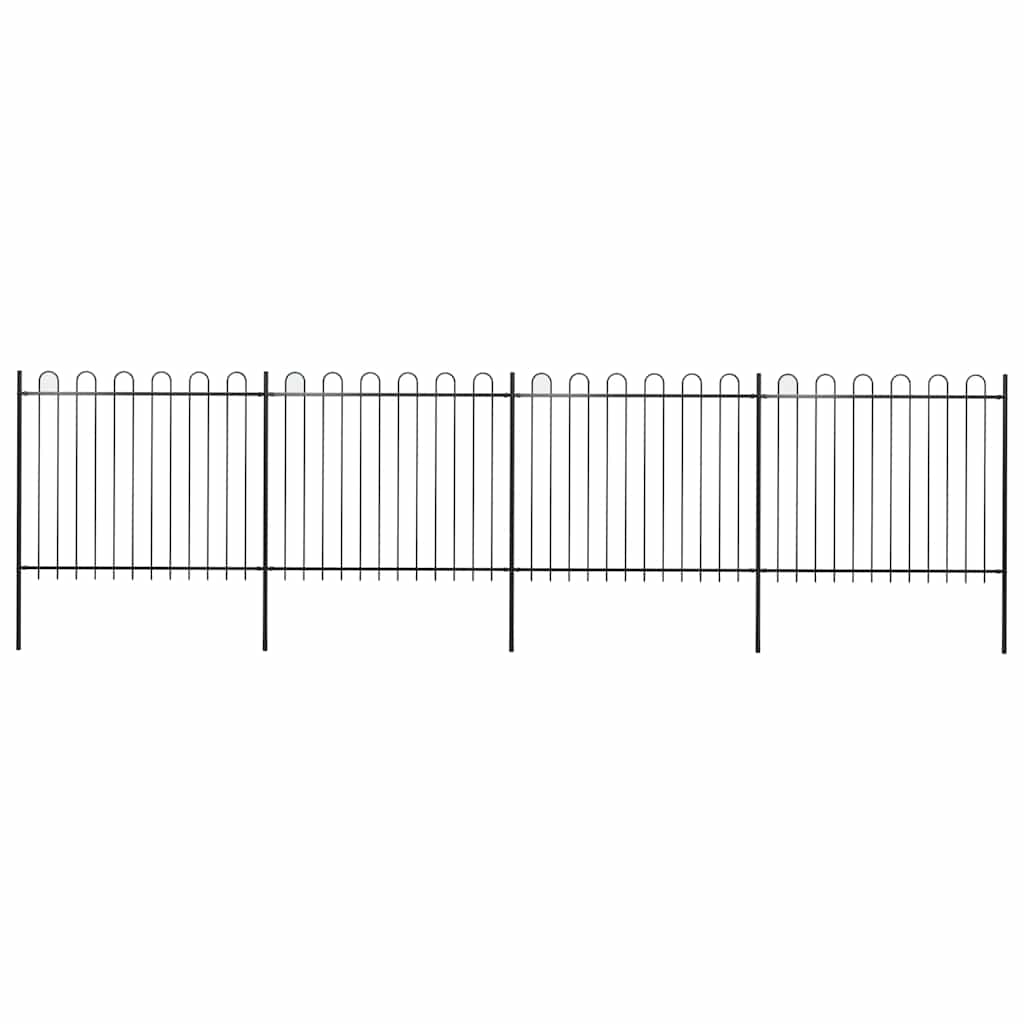 vidaXL Φράχτης Κήπου με Κορυφή από Ατσάλι 714,5 x 150 εκ. Μαύρος