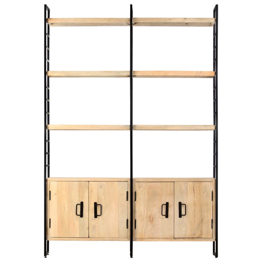 vidaXL Βιβλιοθήκη με 4 Επίπεδα 124 x 30 x 180 εκ. Μασίφ Ξύλο Μάνγκο