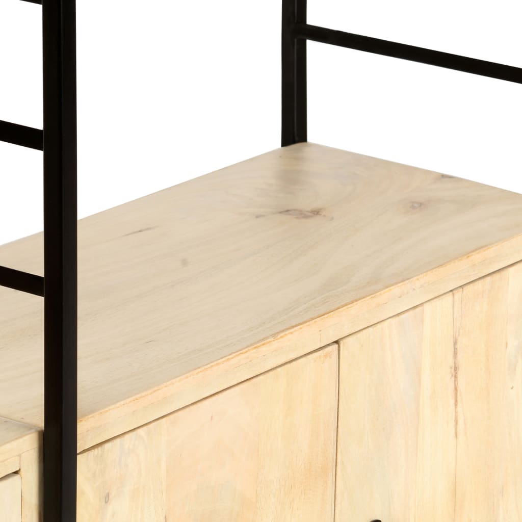 vidaXL Βιβλιοθήκη με 4 Επίπεδα 124 x 30 x 180 εκ. Μασίφ Ξύλο Μάνγκο