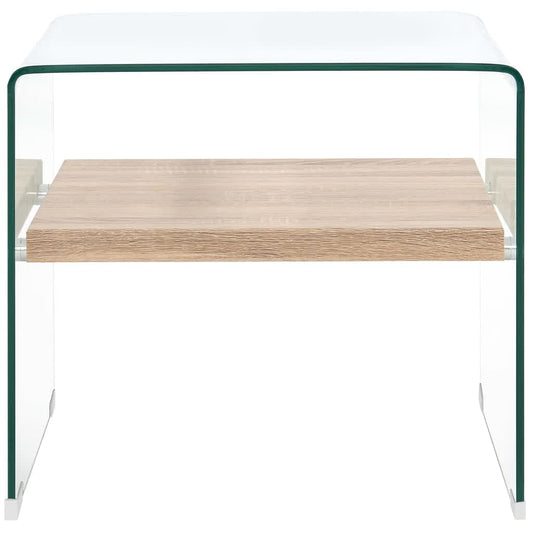 vidaXL Τραπεζάκι Σαλονιού Διάφανο 50 x 50 x 45 εκ. από Ψημένο Γυαλί