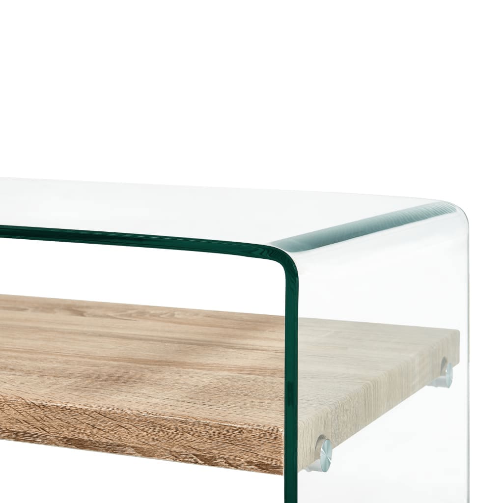 vidaXL Τραπεζάκι Σαλονιού Διάφανο 98 x 45 x 31 εκ. από Ψημένο Γυαλί