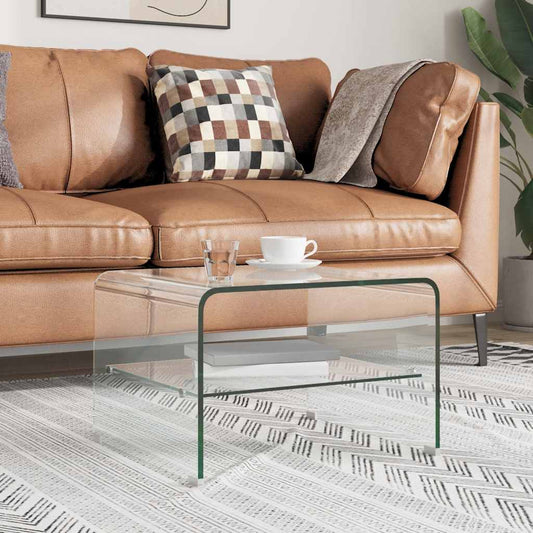 vidaXL Τραπεζάκι Σαλονιού Διάφανο 50 x 45 x 33 εκ. από Ψημένο Γυαλί