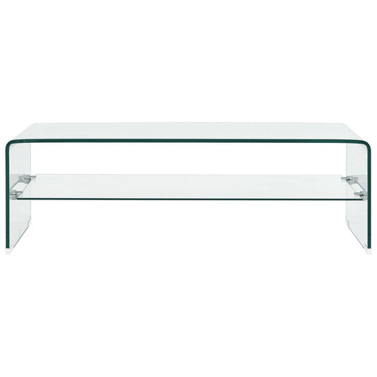 vidaXL Τραπεζάκι Σαλονιού Διάφανο 98 x 45 x 31 εκ. από Ψημένο Γυαλί