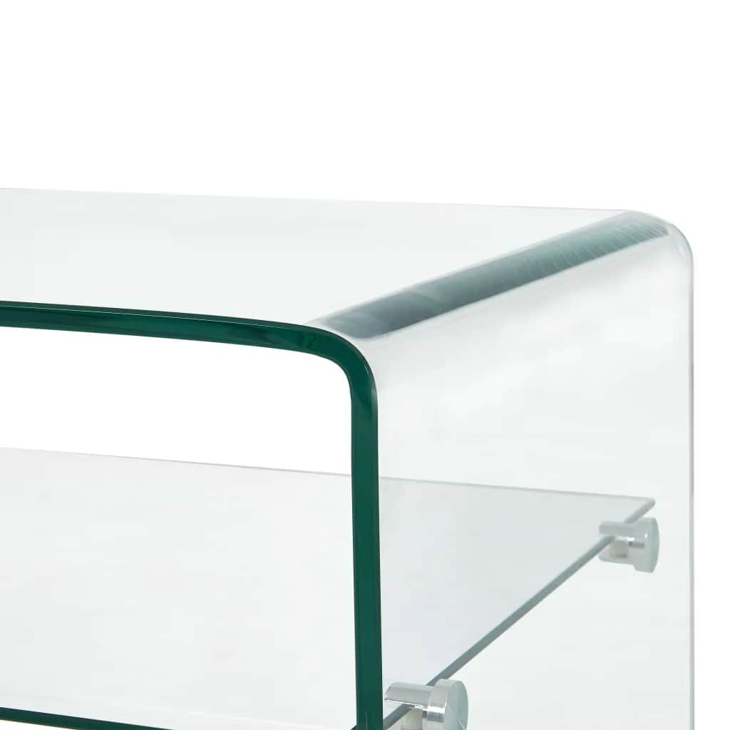 vidaXL Τραπεζάκι Σαλονιού Διάφανο 98 x 45 x 31 εκ. από Ψημένο Γυαλί