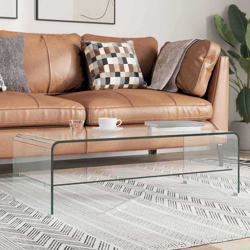 vidaXL Τραπεζάκι Σαλονιού Διάφανο 98 x 45 x 31 εκ. από Ψημένο Γυαλί