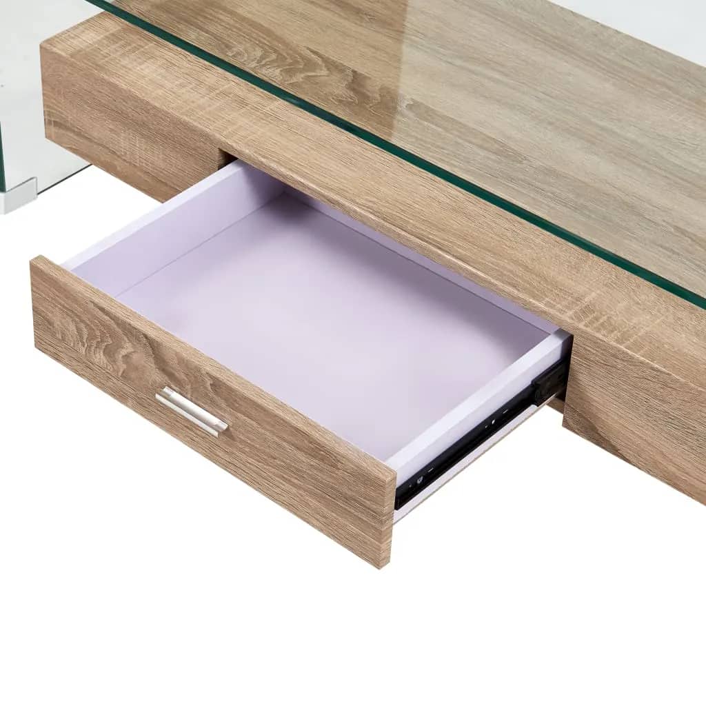 vidaXL Τραπεζάκι Σαλονιού Διάφανο 98 x 45 x 31 εκ. από Ψημένο Γυαλί