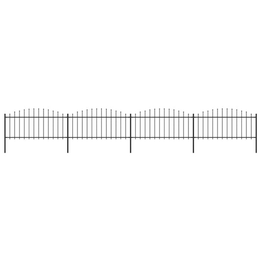 vidaXL Κάγκελα Περίφραξης με Λόγχες Μαύρα (0,5-0,75) x 6,8 μ. Ατσάλινα