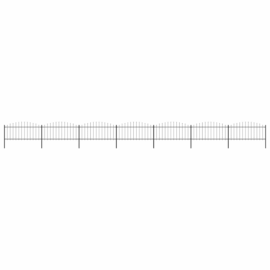 vidaXL Κάγκελα Περίφραξης με Λόγχες Μαύρα (0,5-0,75)x11,9 μ. Ατσάλινα