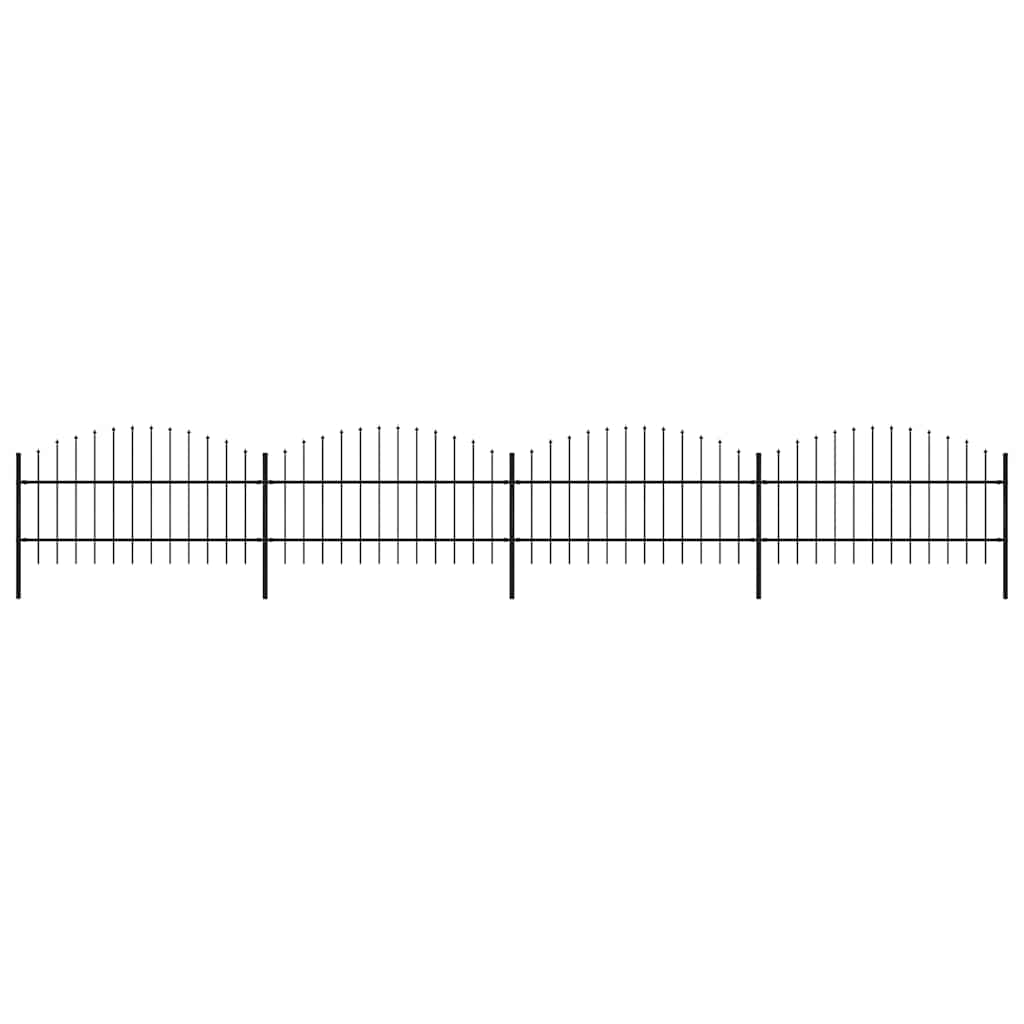 vidaXL Φράχτης Κήπου με Κορυφή Δόρυ από Ατσάλι 714,5 x 100 εκ. Μαύρος