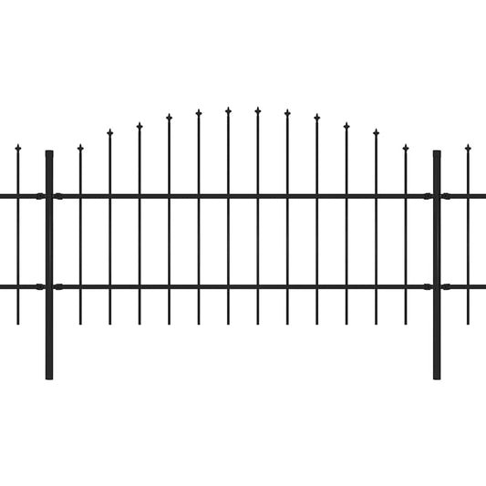 vidaXL Φράχτης Κήπου με Κορυφή Δόρυ από Ατσάλι 1603,5 x 100 εκ. Μαύρος