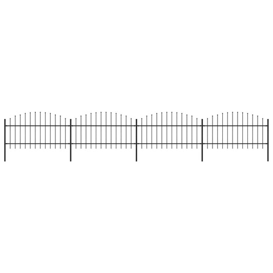 vidaXL Κάγκελα Περίφραξης με Λόγχες Μαύρα (1-1,25) x 6,8 μ. Ατσάλινα