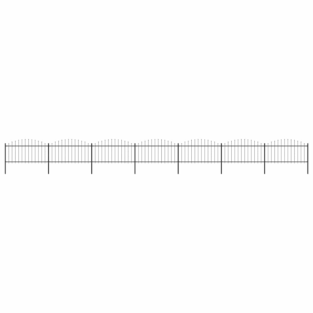 vidaXL Κάγκελα Περίφραξης με Λόγχες Μαύρα (1,25-1,5)x11,9 μ. Ατσάλινα