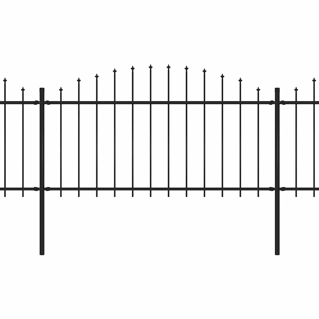 vidaXL Φράχτης Κήπου με Κορυφή Δόρυ από Ατσάλι 1603,5 x 150 εκ. Μαύρος
