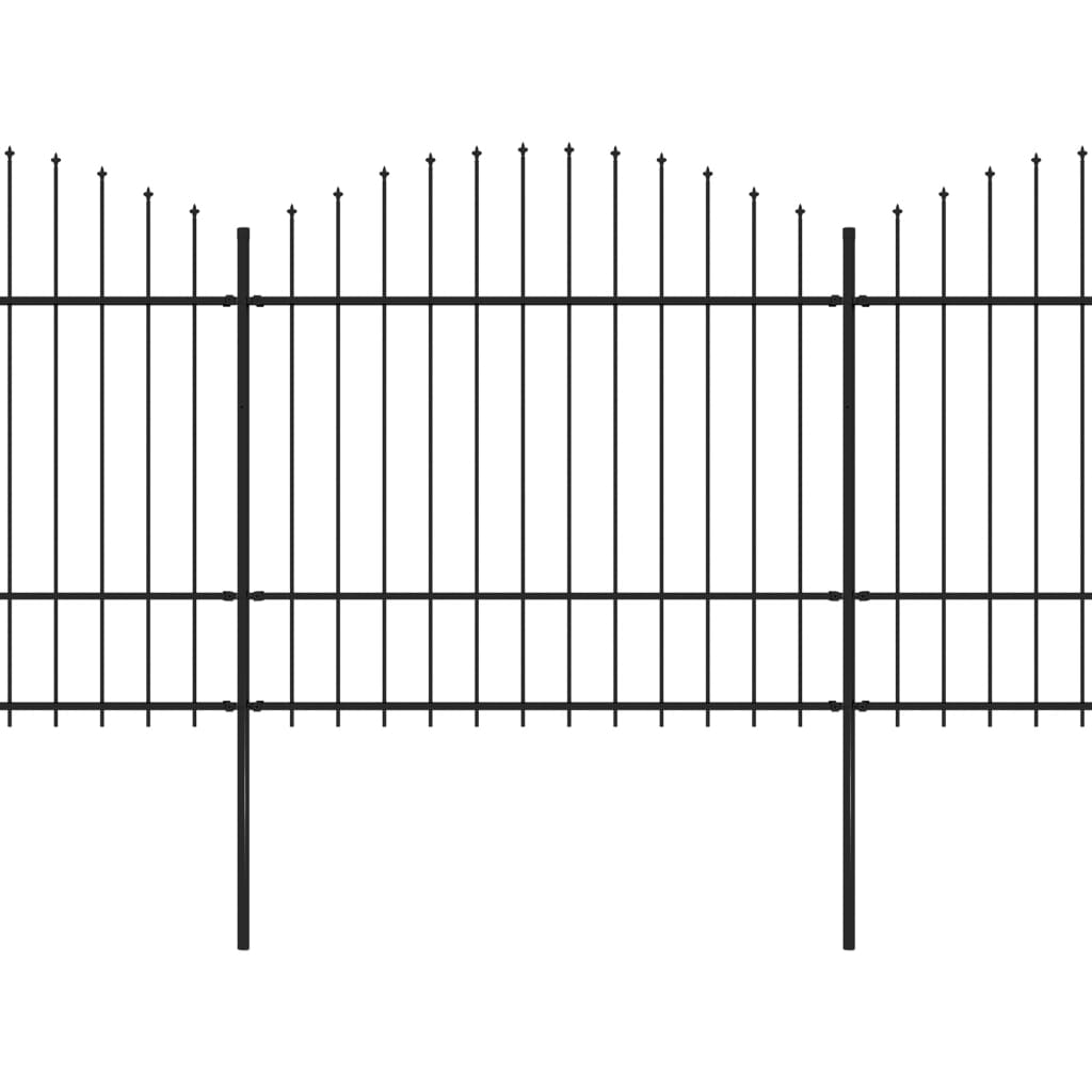 vidaXL Κάγκελα Περίφραξης με Λόγχες Μαύρα (1,5-1,75) x 8,5 μ. Ατσάλινα