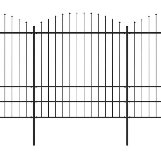 vidaXL Κάγκελα Περίφραξης με Λόγχες Μαύρα (1,75-2) x 5,1 μ. Ατσάλινα