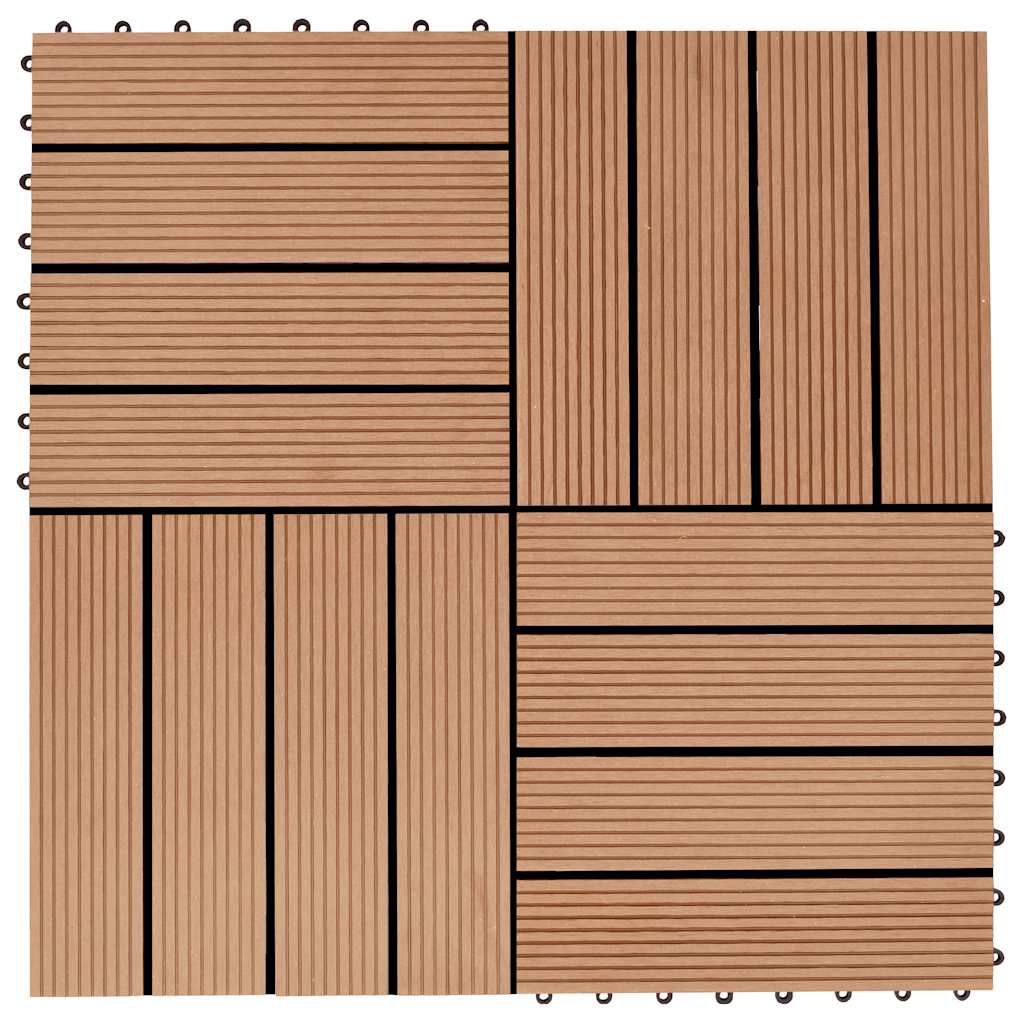 vidaXL Πλακάκια Deck 22 τεμ. Χρώμα Teak 30 x 30 εκ. 2 μ² από WPC