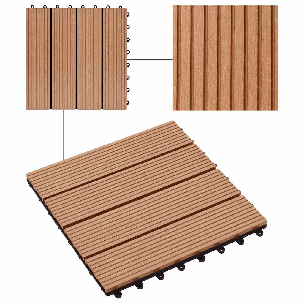 vidaXL Πλακάκια Deck 22 τεμ. Χρώμα Teak 30 x 30 εκ. 2 μ² από WPC