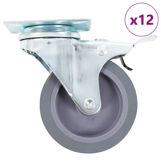 vidaXL Ρόδες Περιστρεφόμενες Βιδωτές 12 τεμ. 75 χιλ.