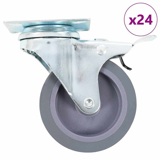vidaXL Ρόδες Περιστρεφόμενες 24 τεμ. 125 χιλ.