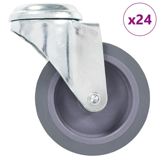 vidaXL Ρόδες Περιστρεφόμενες Βιδωτές 24 τεμ. 75 χιλ.