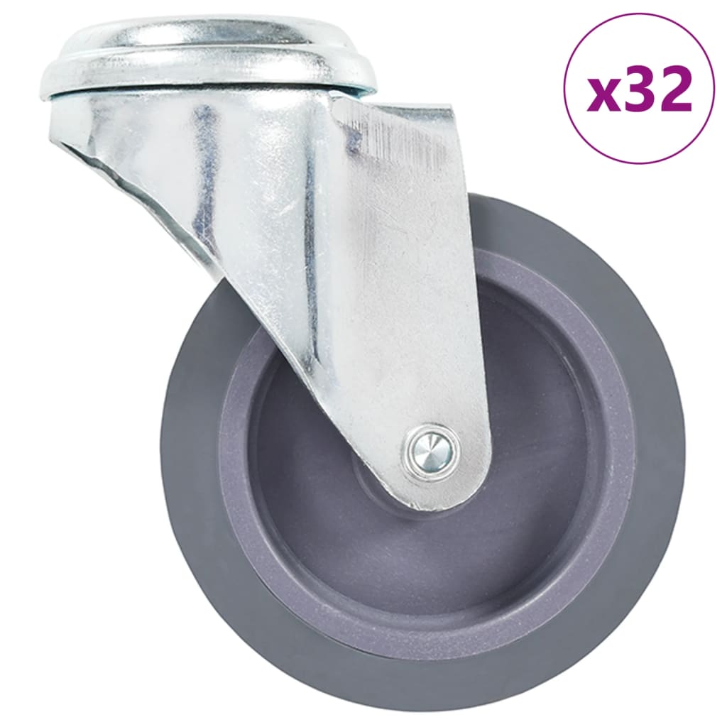 vidaXL Ρόδες Περιστρεφόμενες Βιδωτές 32 τεμ. 75 χιλ.
