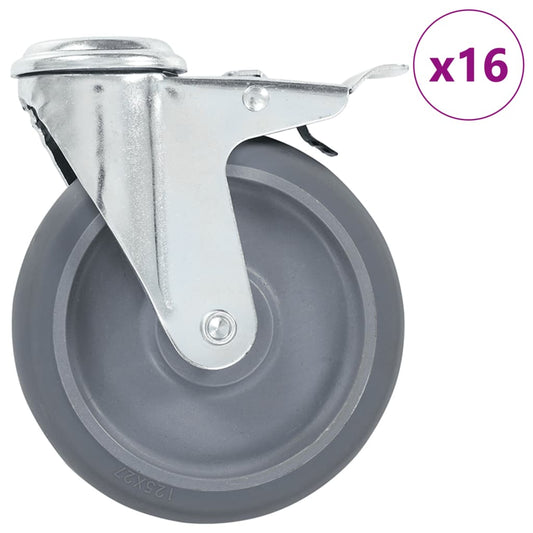 vidaXL Ρόδες Περιστρεφόμενες Βιδωτές 16 τεμ. 125 χιλ.