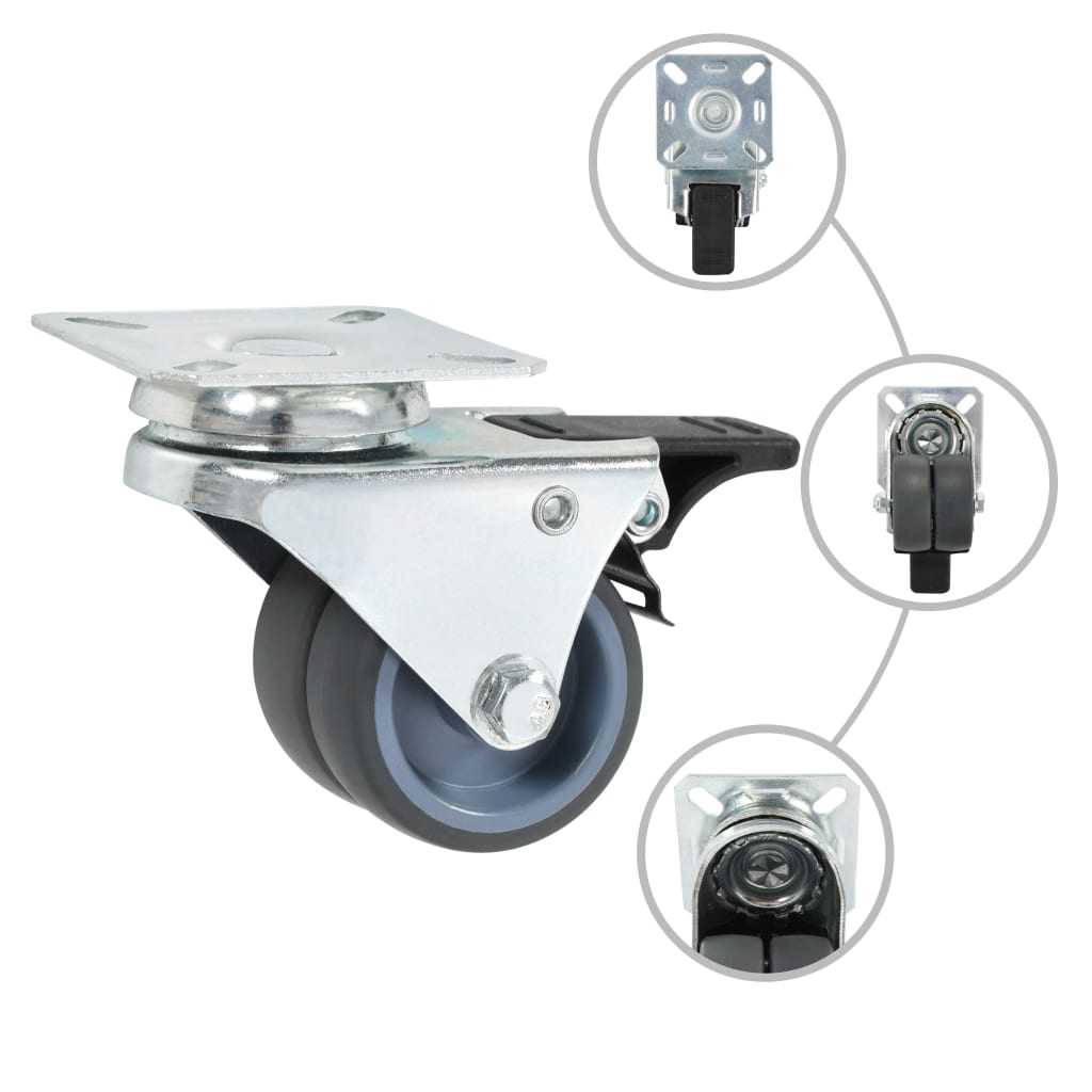 vidaXL Ρόδες Περιστρεφόμενες Διπλές 8 τεμ. 50 χιλ.