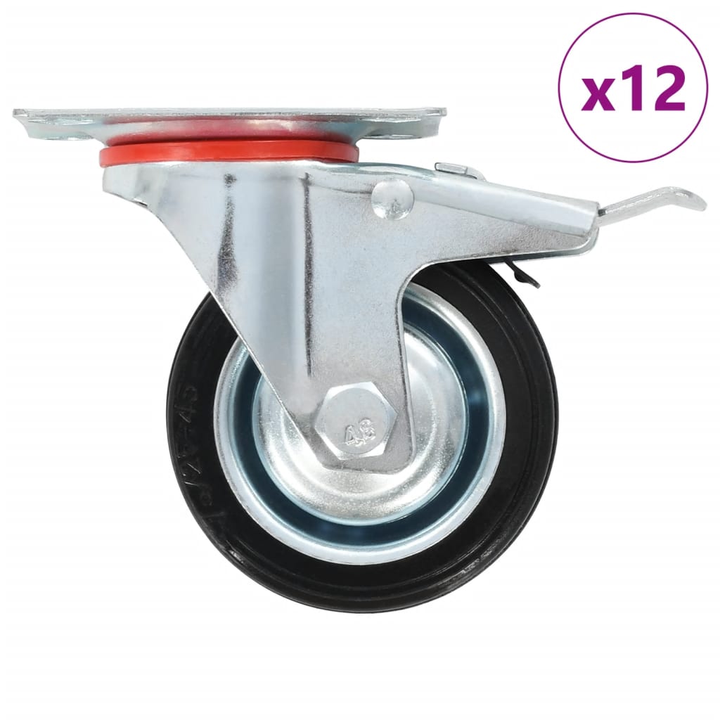 vidaXL Ρόδες Περιστρεφόμενες Βιδωτές 12 τεμ. 75 χιλ.