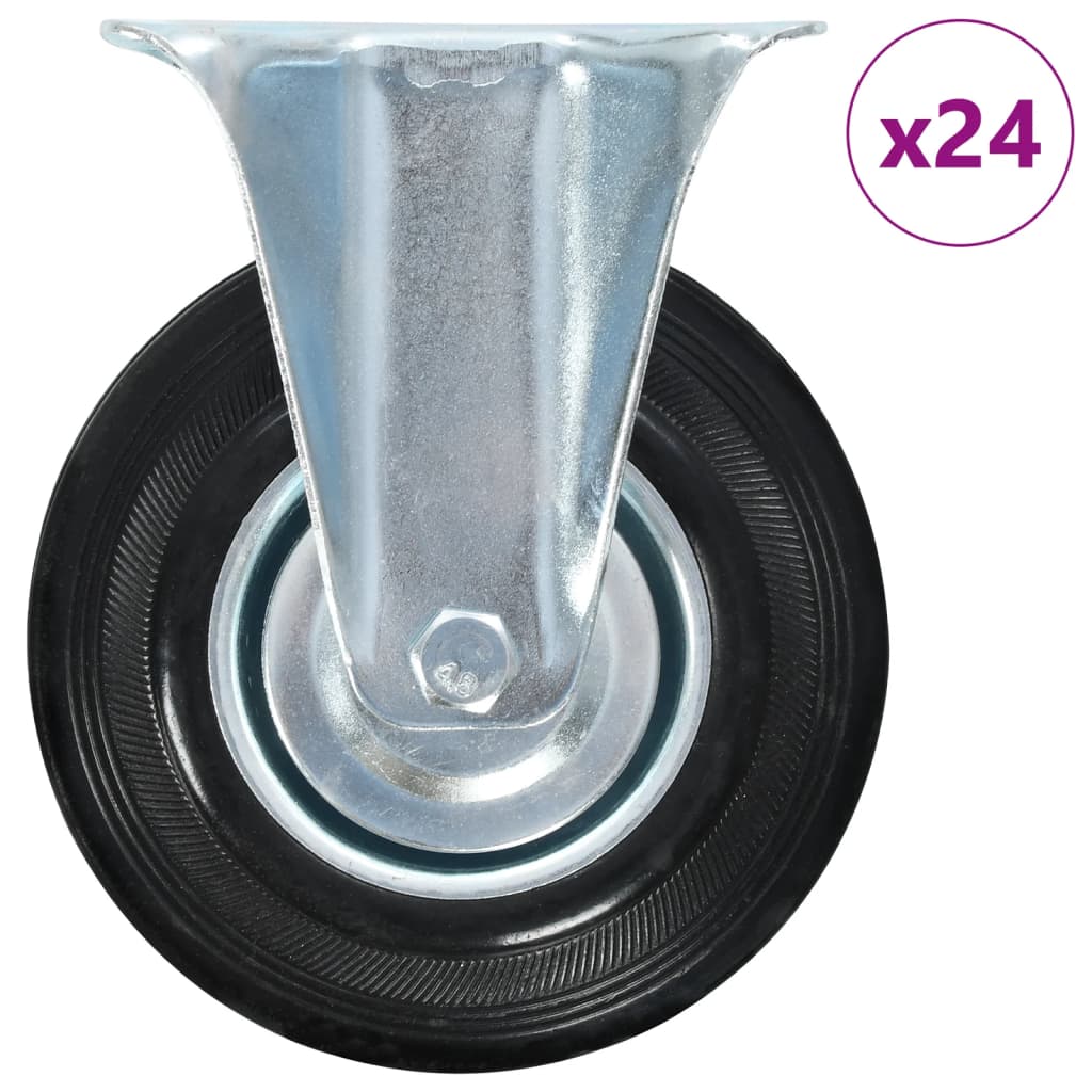vidaXL Ρόδες Σταθερές 24 τεμ. 125 χιλ.