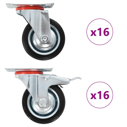 vidaXL Ρόδες Περιστρεφόμενες 32 τεμ. 75 χιλ.